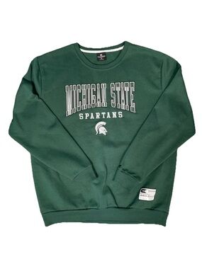Colosseum Michigan State MSU Sweatshirt Mens Size XL Green Crewneck Embroidered